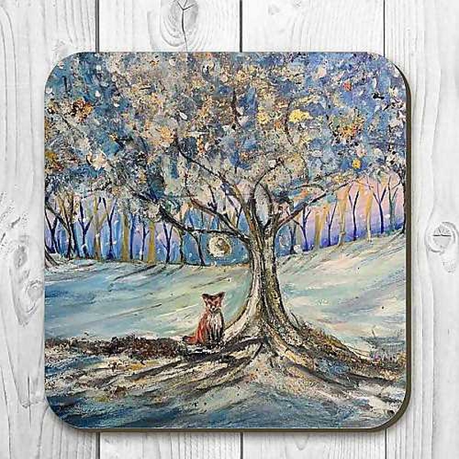 Gifts Emma Bateman Art | Fox In The Moonlight - Coaster