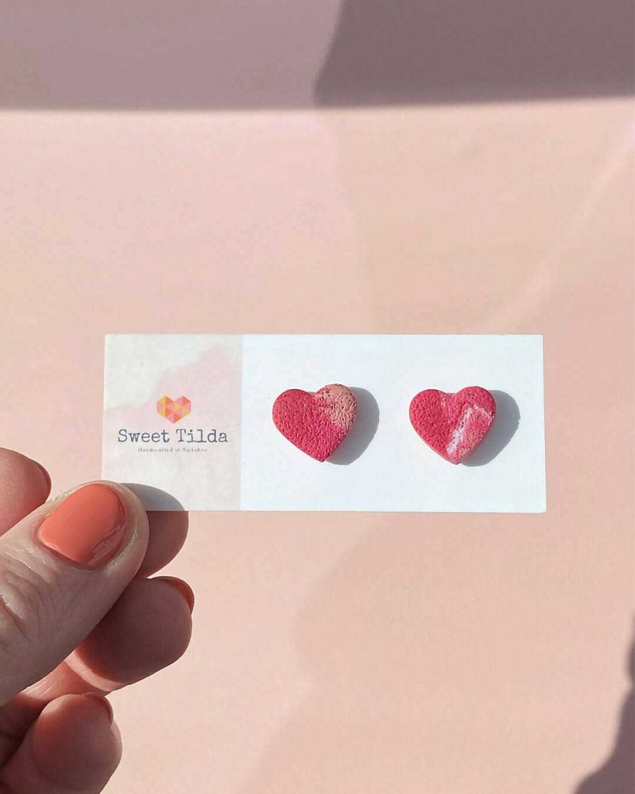 Gifts Sweet Tilda Designs | Pink Heart Studs