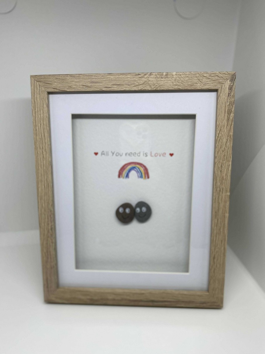 Gifts Pebble Art Design | All You Need Is Love Pebble Faces - Medium