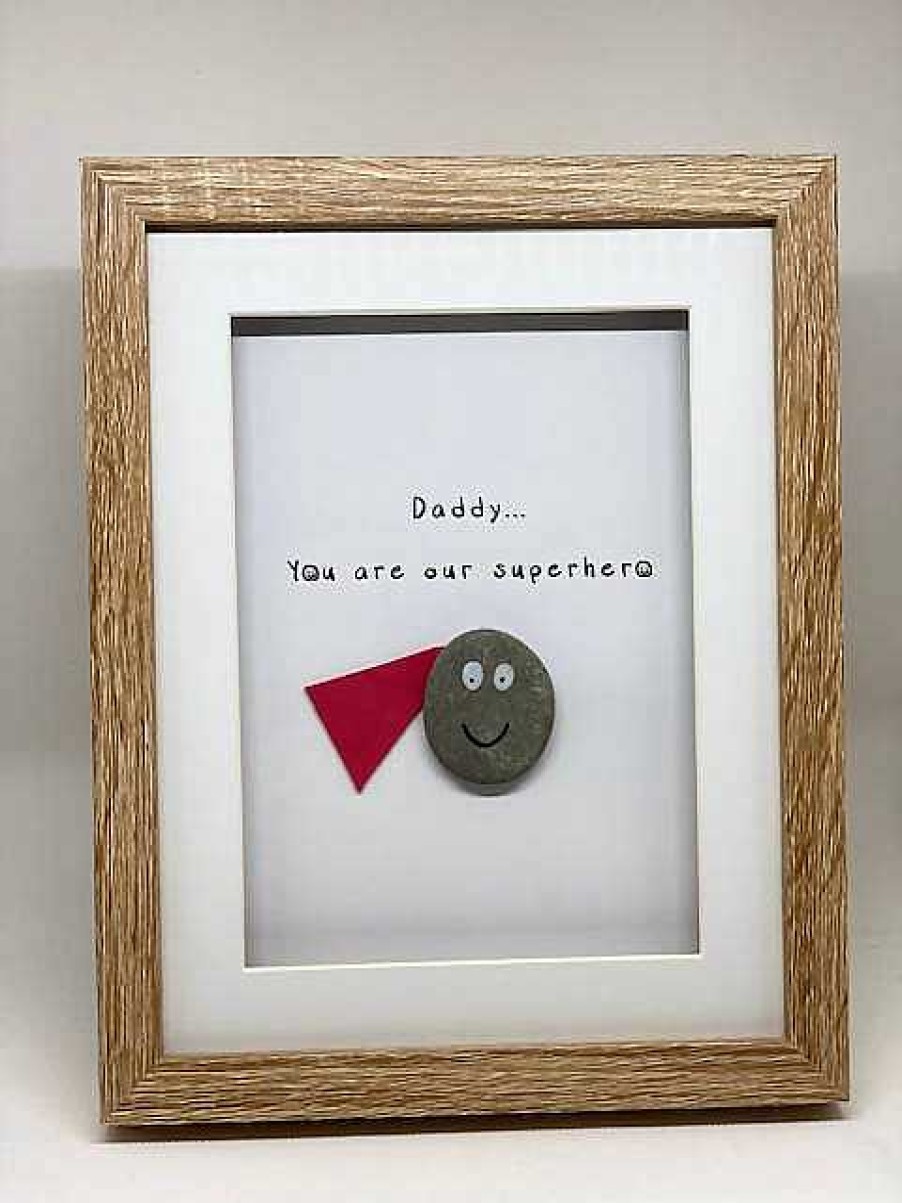 Gifts Pebble Art Design | Daddy /Dad You Are My / Our Superhero - Medium