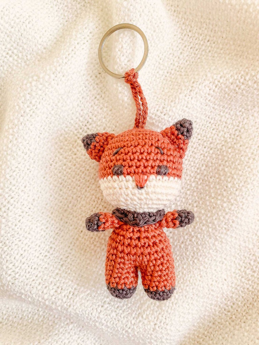 Gifts Miniwhale Studio | Hand-Made Crochet Fox Keychain / Ukca-Ce Certified