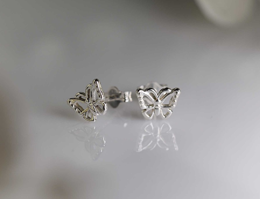 Gifts Amulet of Ashes | Sterling Silver Butterfly Earrings