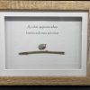 Gifts Pebble Art Design | A Robin Appears- Small (Dark Frame)