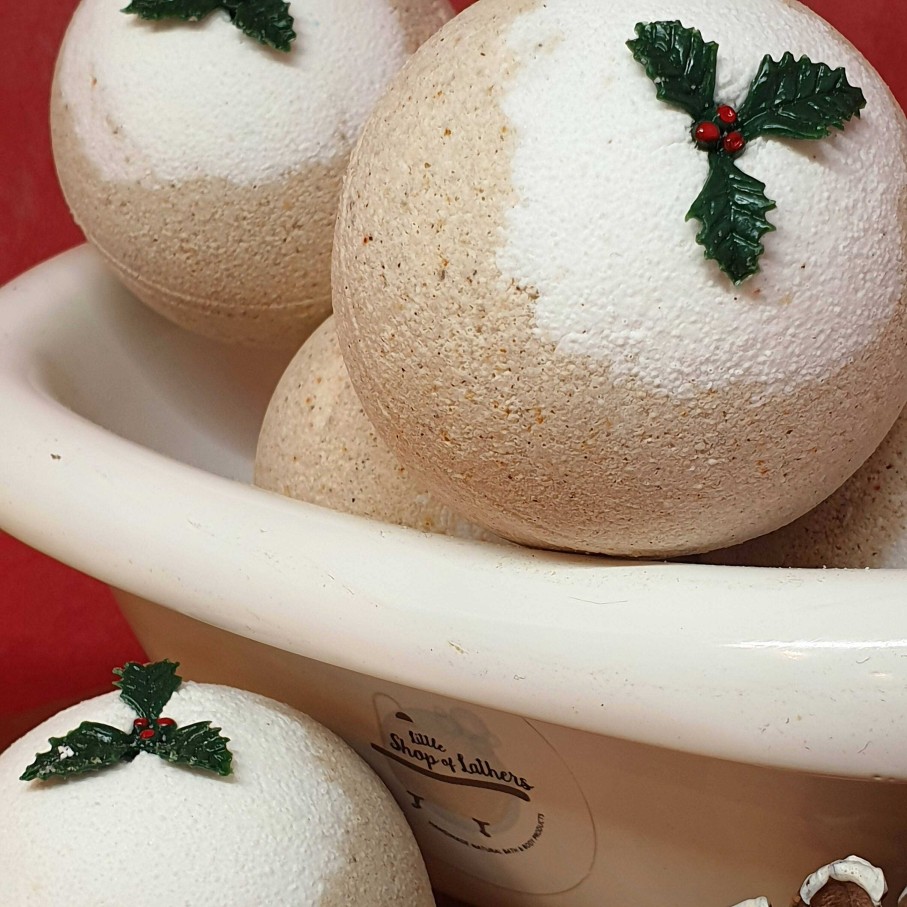 Bath & Body Little Shop of Lathers | Christmas Pudding Bath Bomb