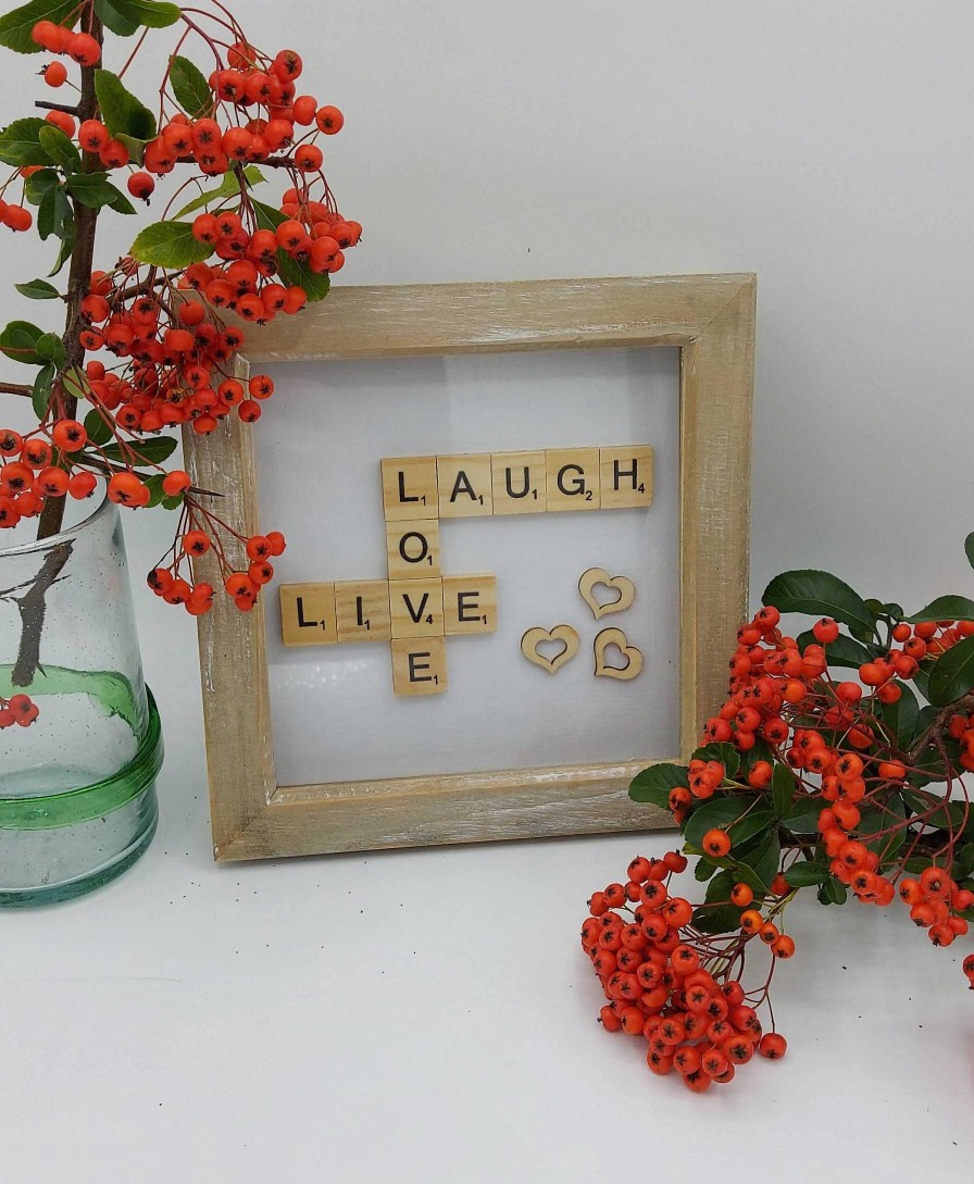 Gifts My Word Art Creations | Laugh, Live, Love Small Scrabble Artwork