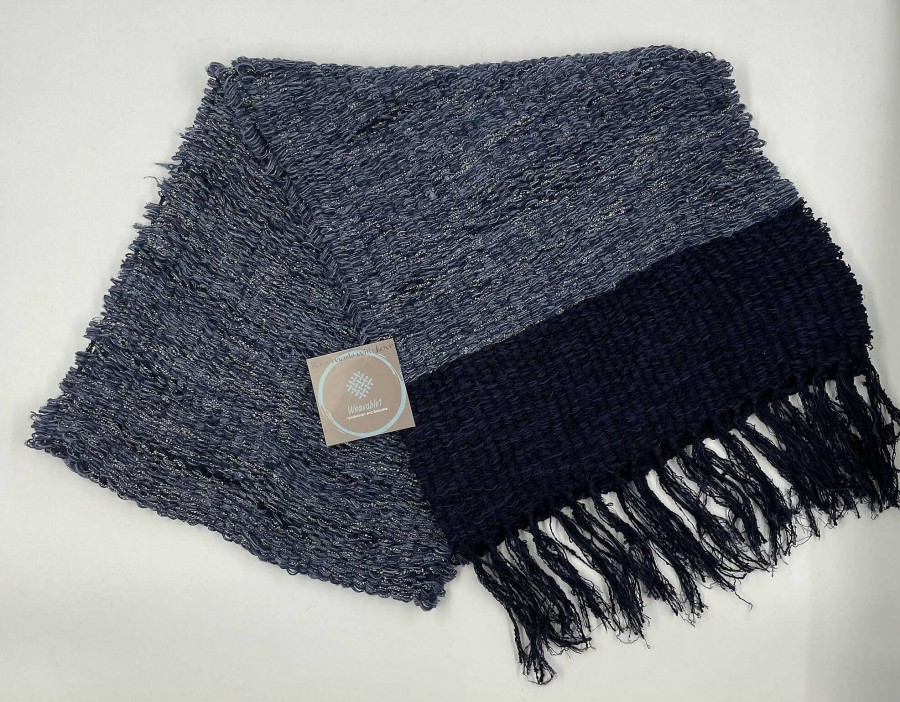 Gifts Weavable1 | Handwoven Blue Boucle Scarf