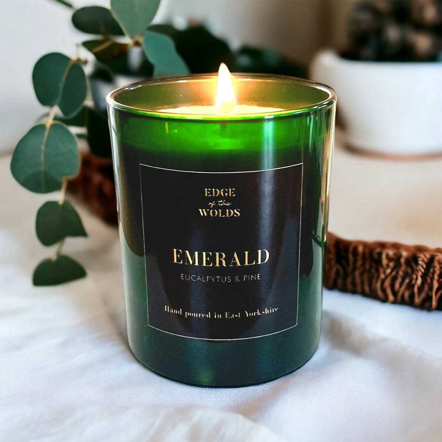 Gifts Edge of the Wolds | Edge Of The Wolds Emerald Eucalyptus And Pine Scented Candle 160G