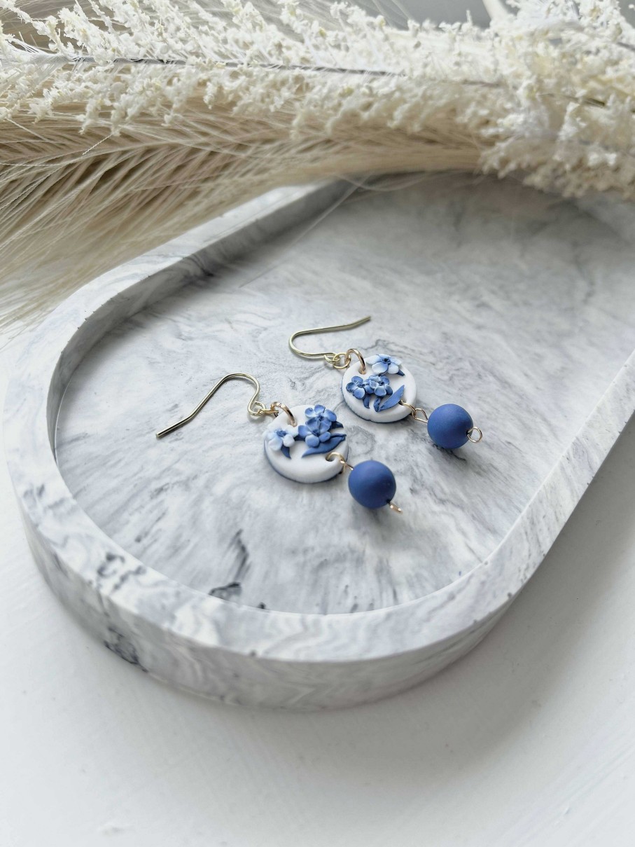 Gifts July Studio | Blue China No. 5 - Handmade Polymer Clay Earrings