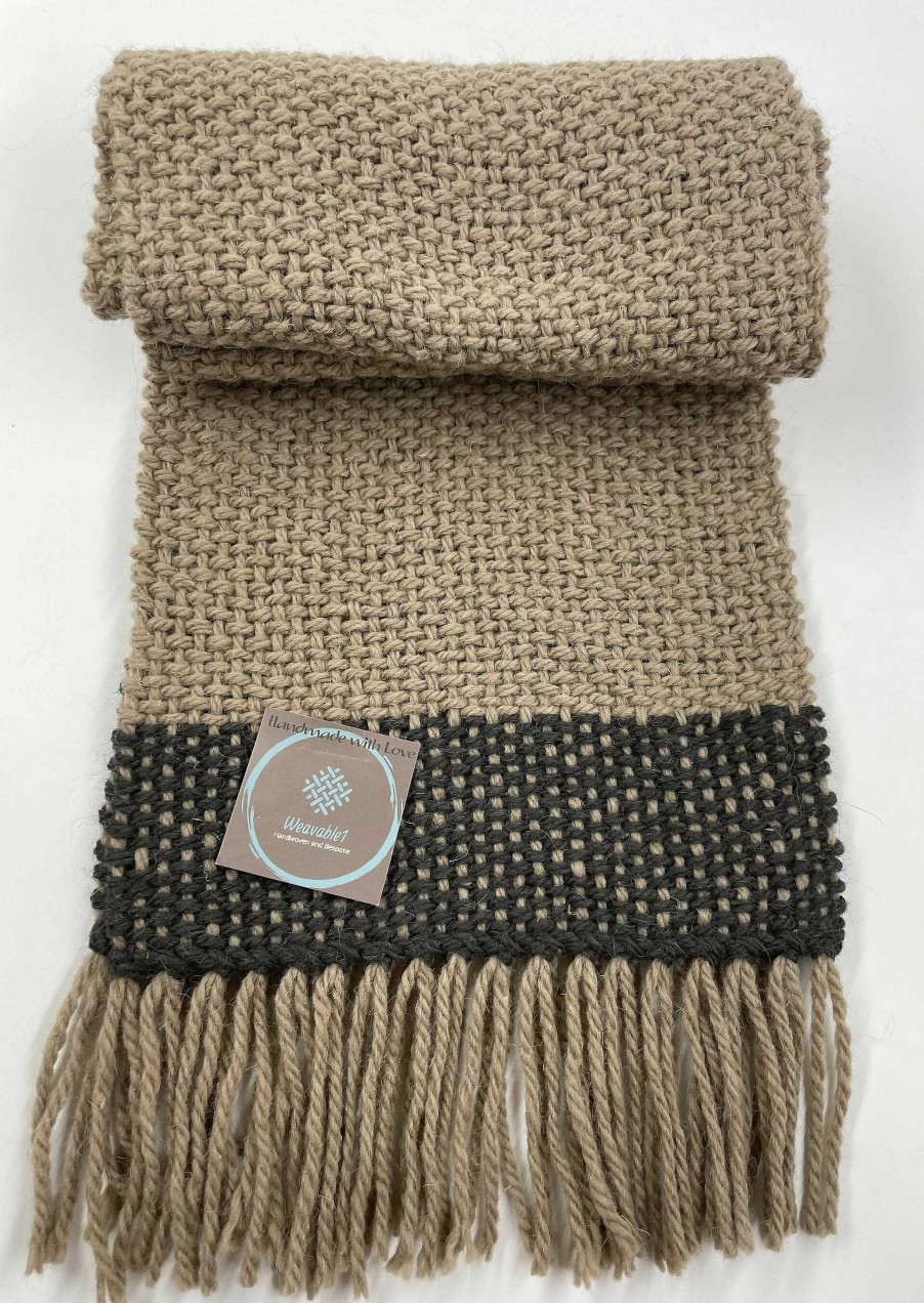 Accessories Weavable1 | Handwoven Charcoal/Oatmeal Scarf