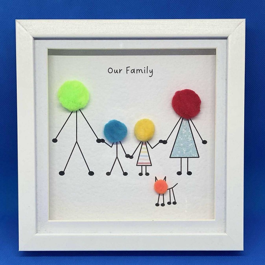 Gifts Pom Art Design | Pom Family Picture- Small Square Framed