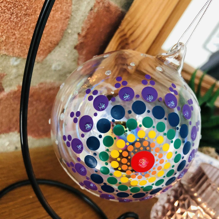 Accessories The Artful Dotter | Hand Painted Medium Soap Glass Bauble With Stand