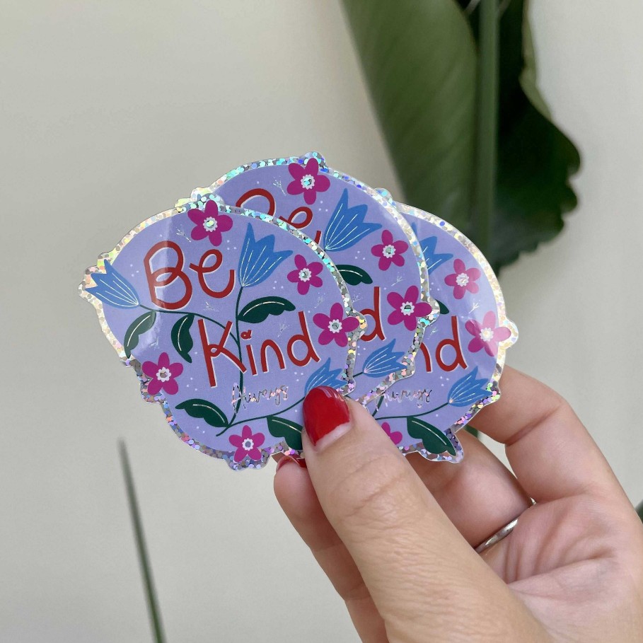 Gifts Hannah Penrose Illustrations | Be Kind Always Glitter Sticker