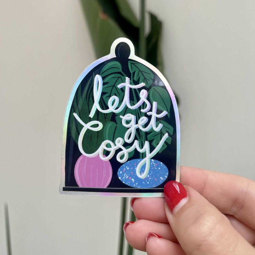 Gifts Hannah Penrose Illustrations | Let'S Get Cosy Holographic Sticker