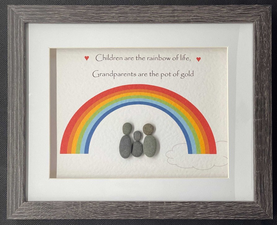 Gifts Pebble Art Design | Rainbow Of Life Grandparents - Medium