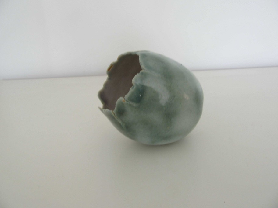 Ceramics & Pottery Down to Earth Ceramics | Green Stoneware Egg Form