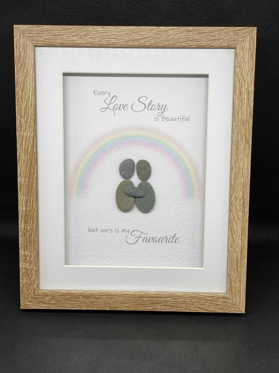 Gifts Pebble Art Design | Every Love Story Rainbow - Medium