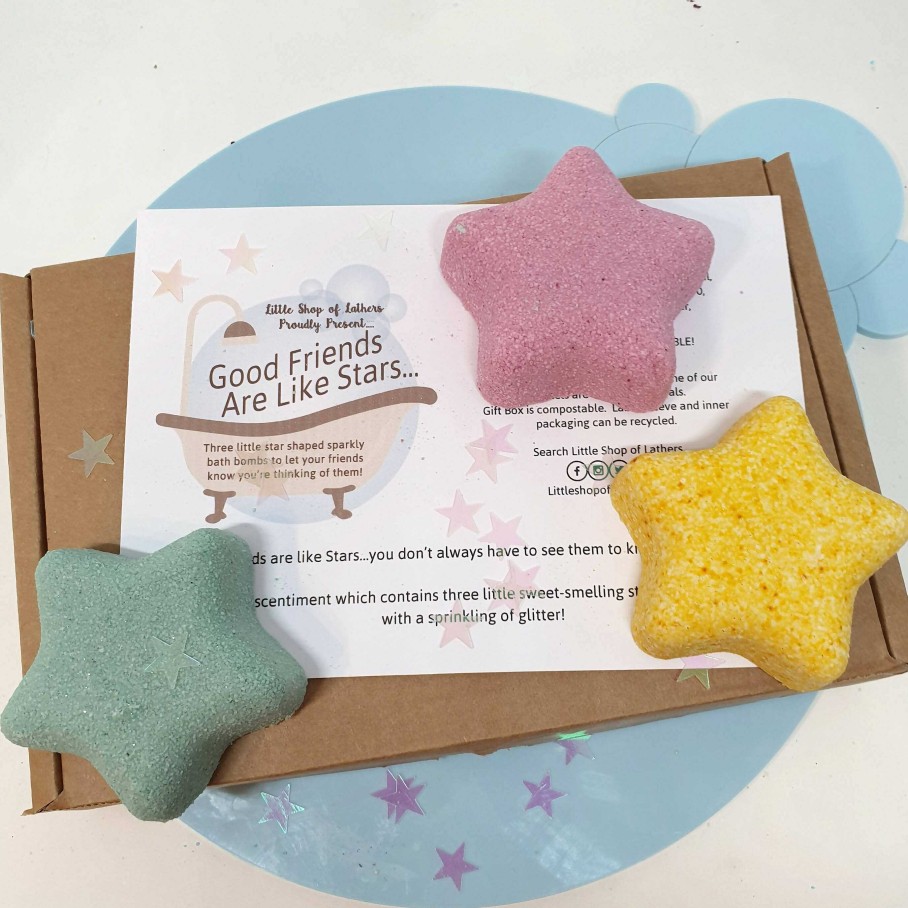 Gifts Little Shop of Lathers | Good Friends Are Like Stars Bath Bomb Gift