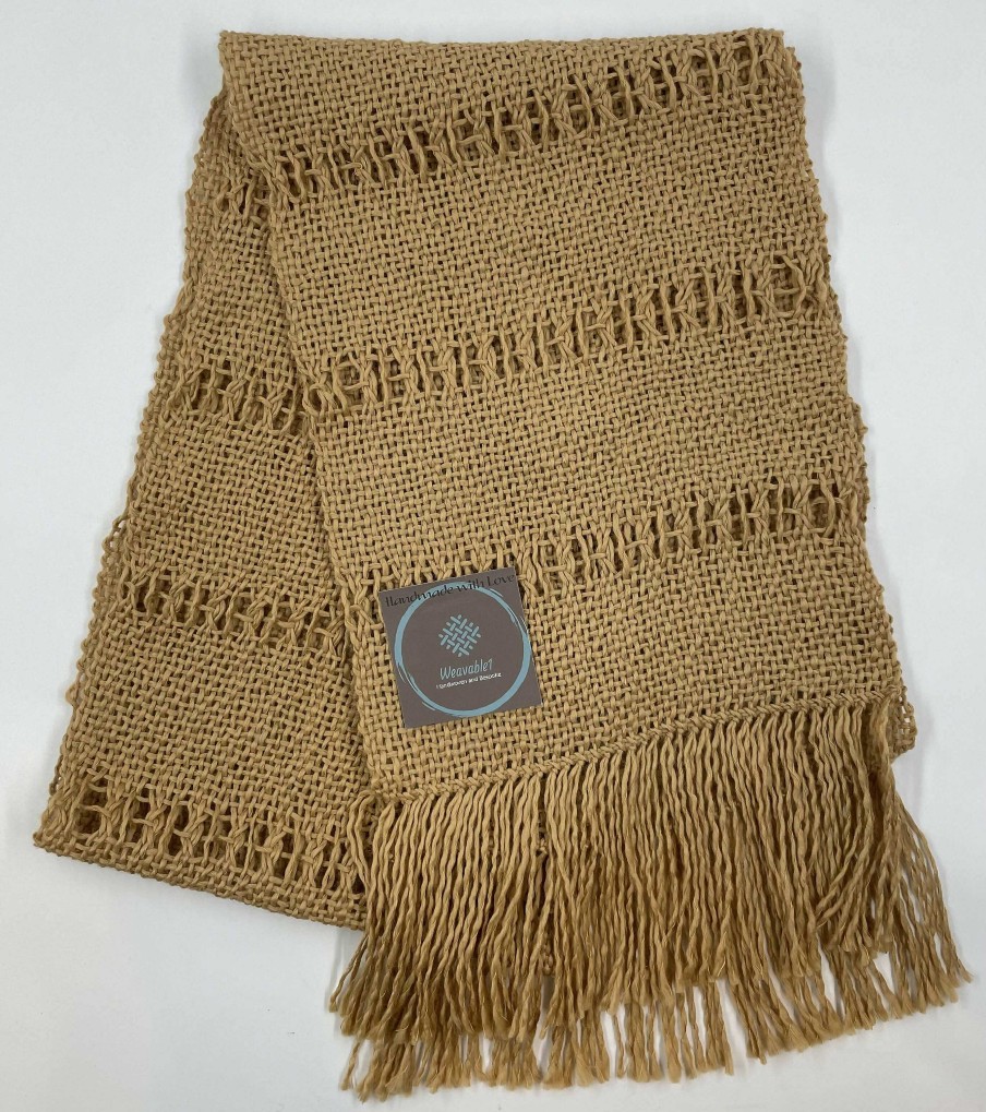 Accessories Weavable1 | Handwoven Caramel Leno Scarf