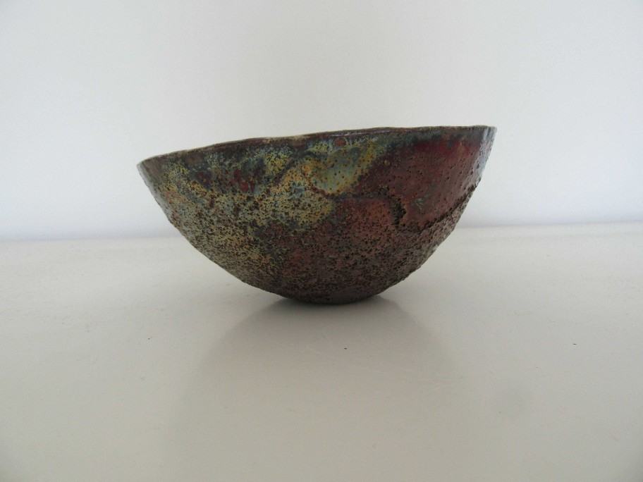 Ceramics & Pottery Down to Earth Ceramics | Raku Metallic Drip Bowl