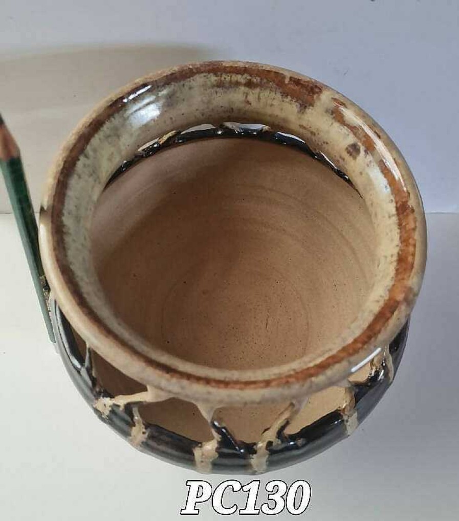 Ceramics & Pottery Pampa Ceramics | Pc130 Decorative, Fretted, Unglazed Inside Pot