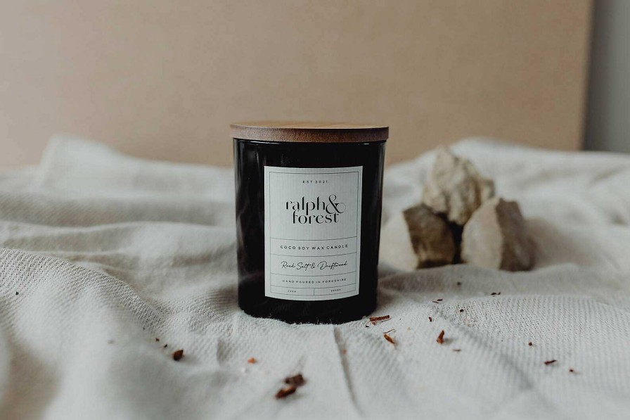 Gifts Ralph & Forest | Rock Salt & Driftwood Coco Soy Wax Candle - 220G 50 Hour Burn Time