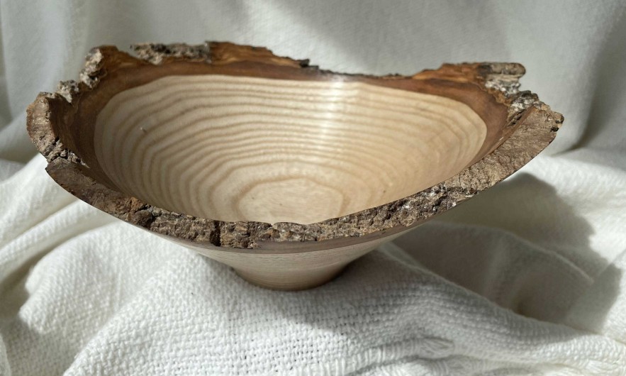 Gifts Wildwood Woodturning | Live Edge Turned Ash Bowl