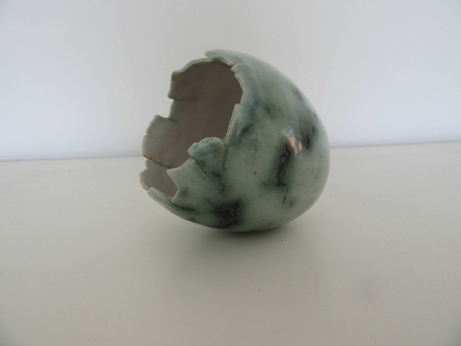 Ceramics & Pottery Down to Earth Ceramics | Green Stoneware Egg Form