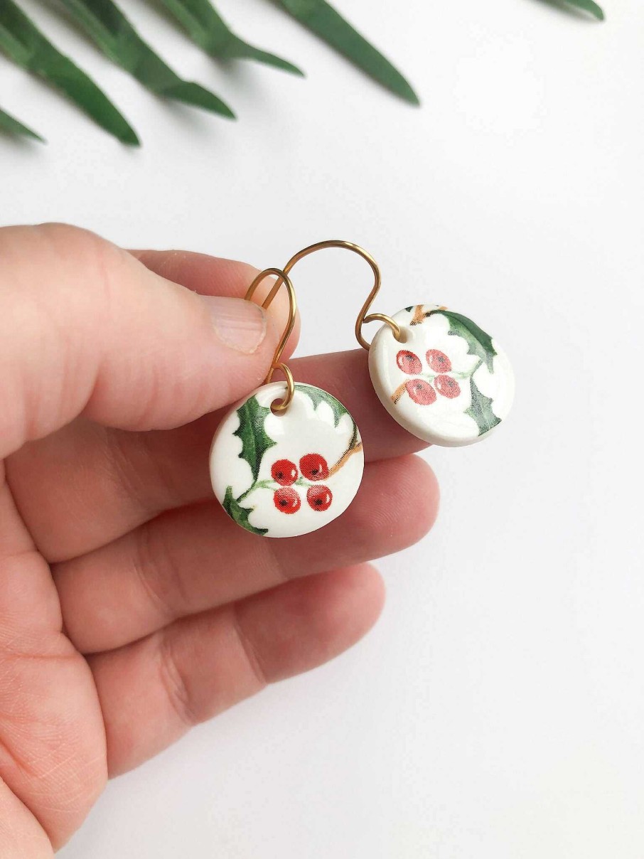 Ceramics & Pottery Clay Blanca - Ceramics | Holly Dangle Earrings