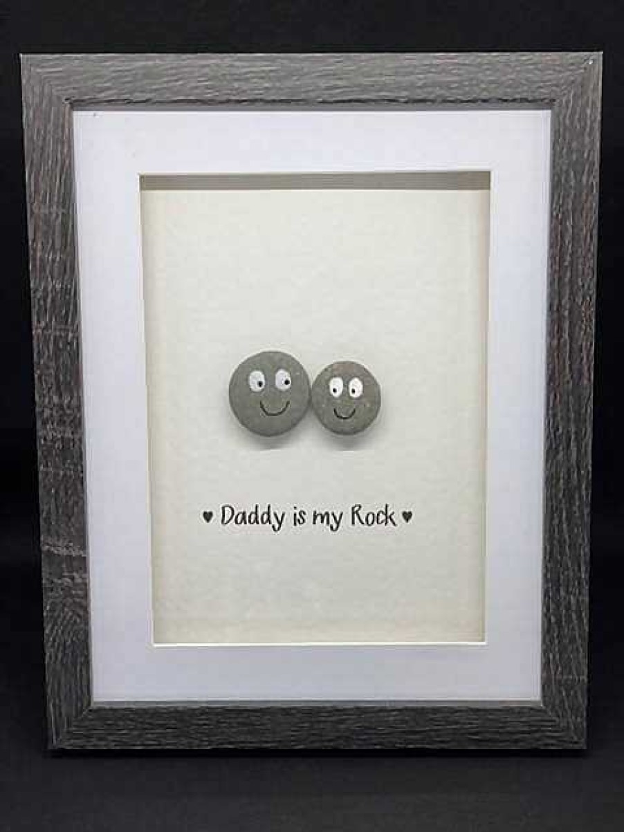 Gifts Pebble Art Design | Daddy / Dad Is My/Our Rock - Medium