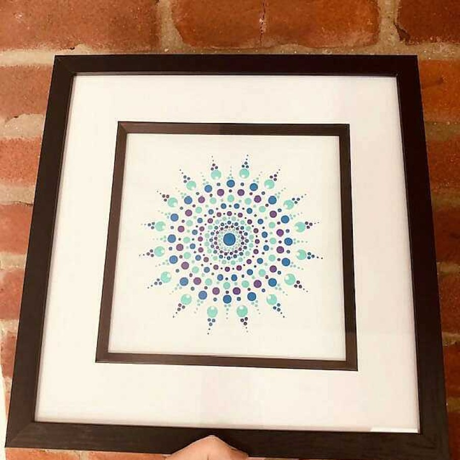 Gifts The Artful Dotter | Original, Hand Painted Dot Mandala Framed Painting 33Cm X 33Cm