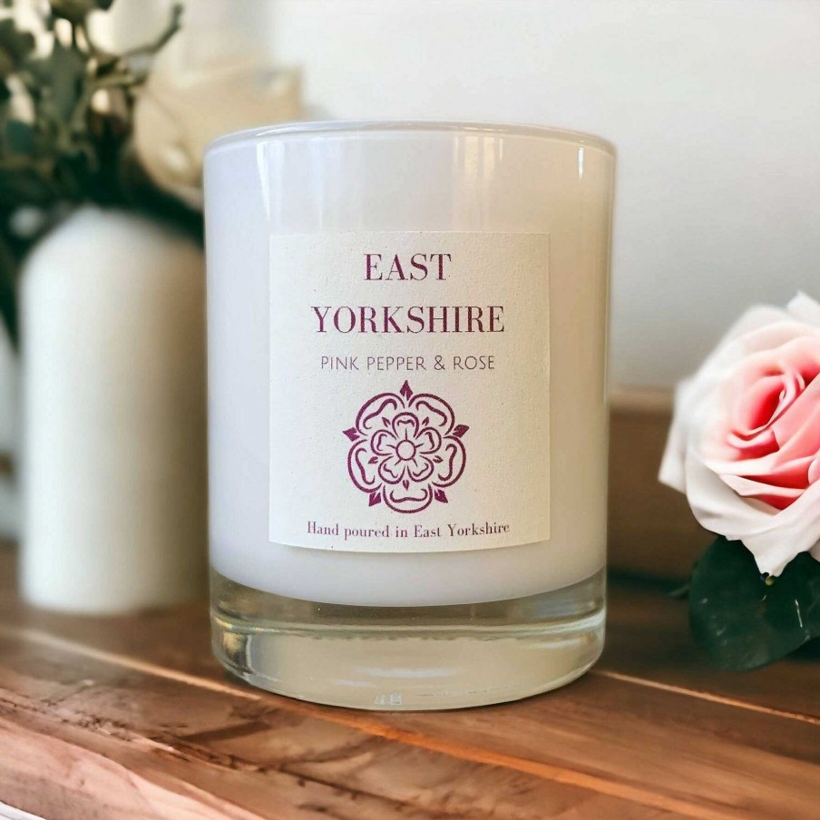 Gifts Edge of the Wolds | Edge Of The Wolds East Yorkshire Pink Pepper And Rose Scented Candle 160G