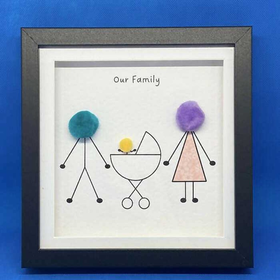 Gifts Pom Art Design | Pom Family Picture- Small Square Framed