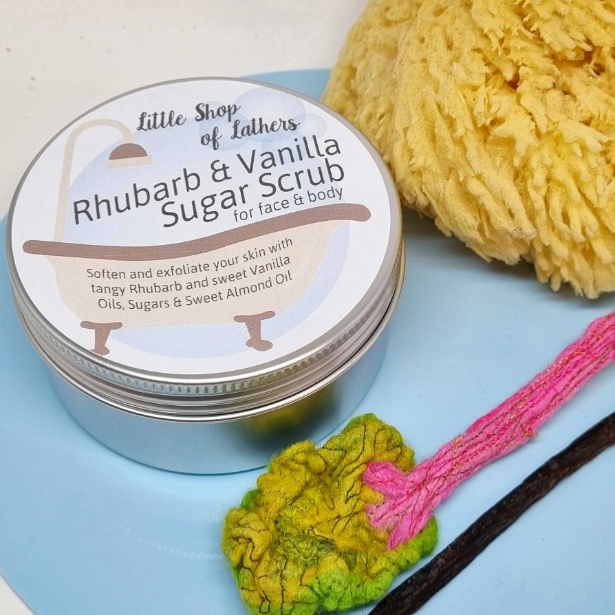 Bath & Body Little Shop of Lathers | Rhubarb & Vanilla Exfoliating Body Sugar Scrub