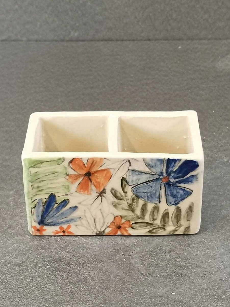 Ceramics & Pottery Kissed Frog Pottery | Summer Flowers Desktop Box