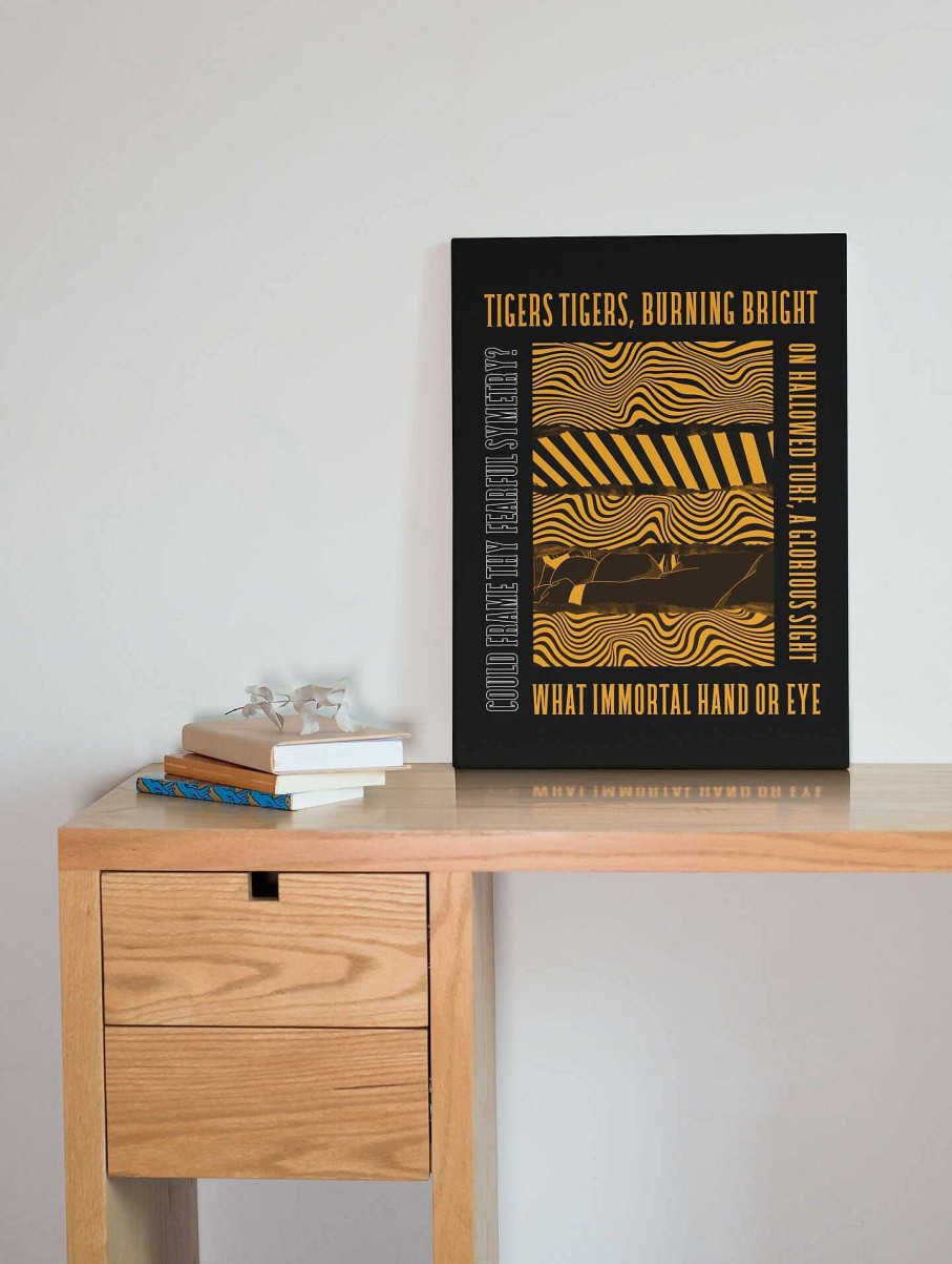 Gifts Originallyt Designs | Hull City - Inspired Psychedelic 'Tigers Tigers' Lyrics Art Print In Black