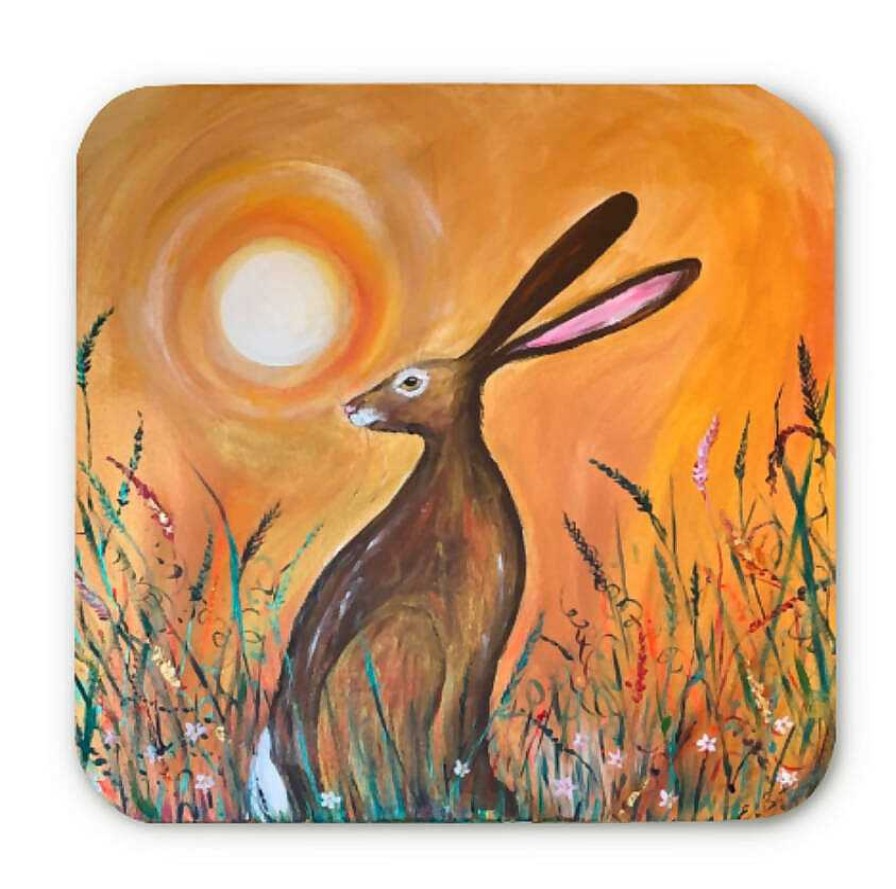 Gifts Emma Bateman Art | Golden Hare Coaster