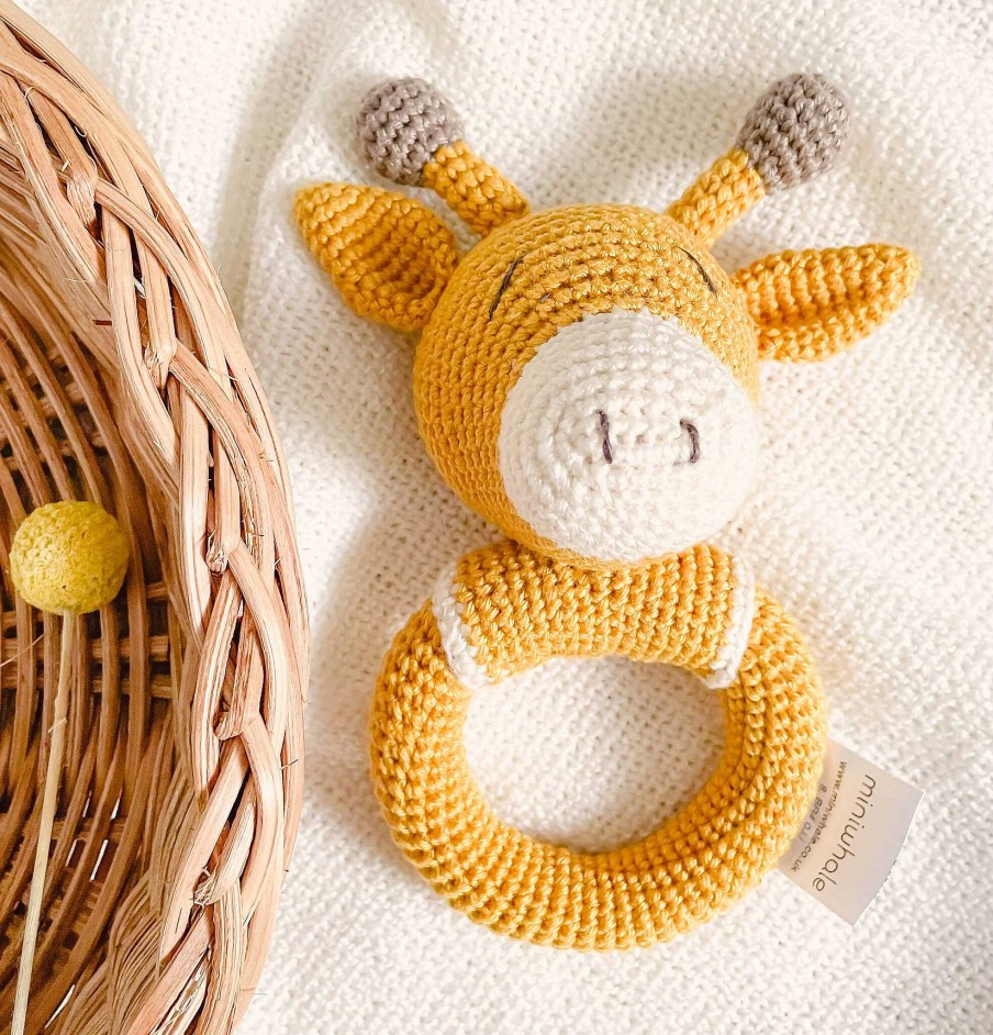 Gifts Miniwhale Studio | Crochet Giraffe Rattle / Ukca-Ce Certified