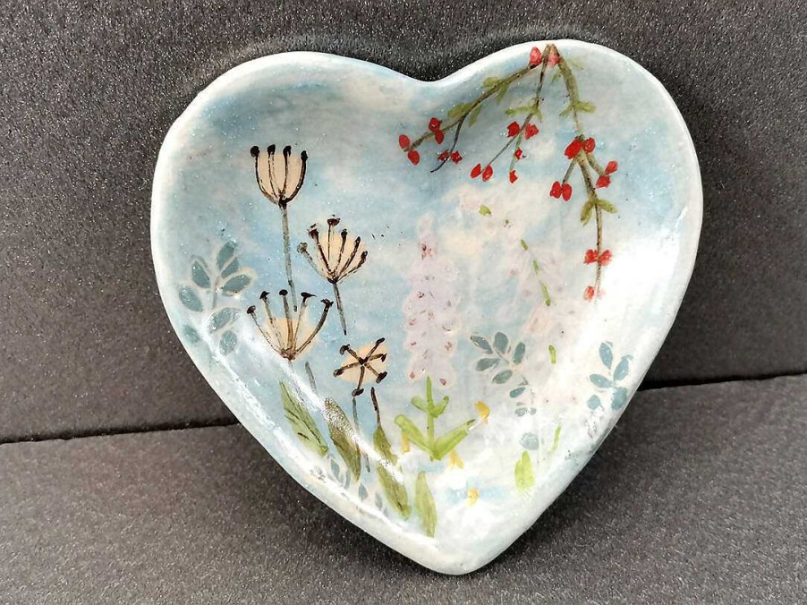 Ceramics & Pottery Kissed Frog Pottery | Heart And Flowers