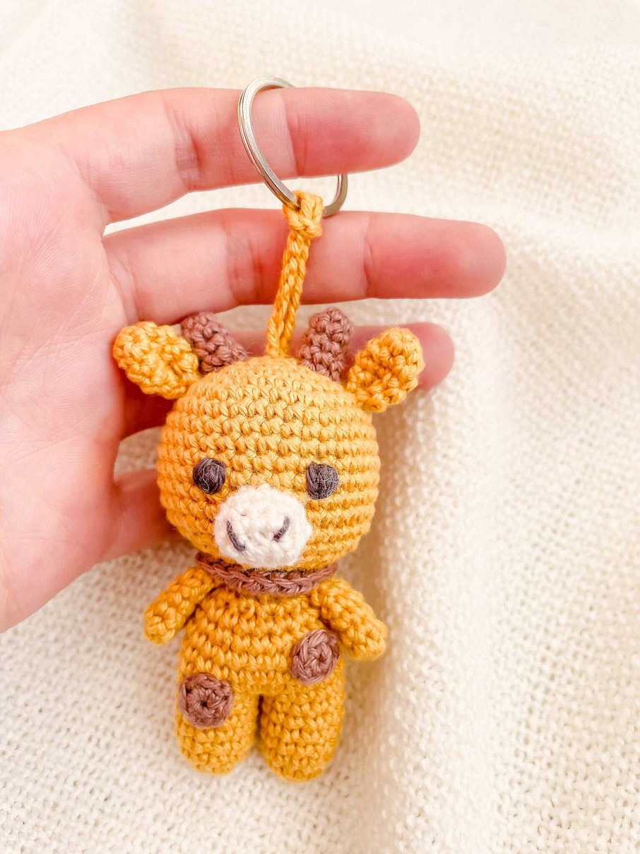 Gifts Miniwhale Studio | Hand-Made Crochet Giraffe Keychain / Ukca-Ce Certified