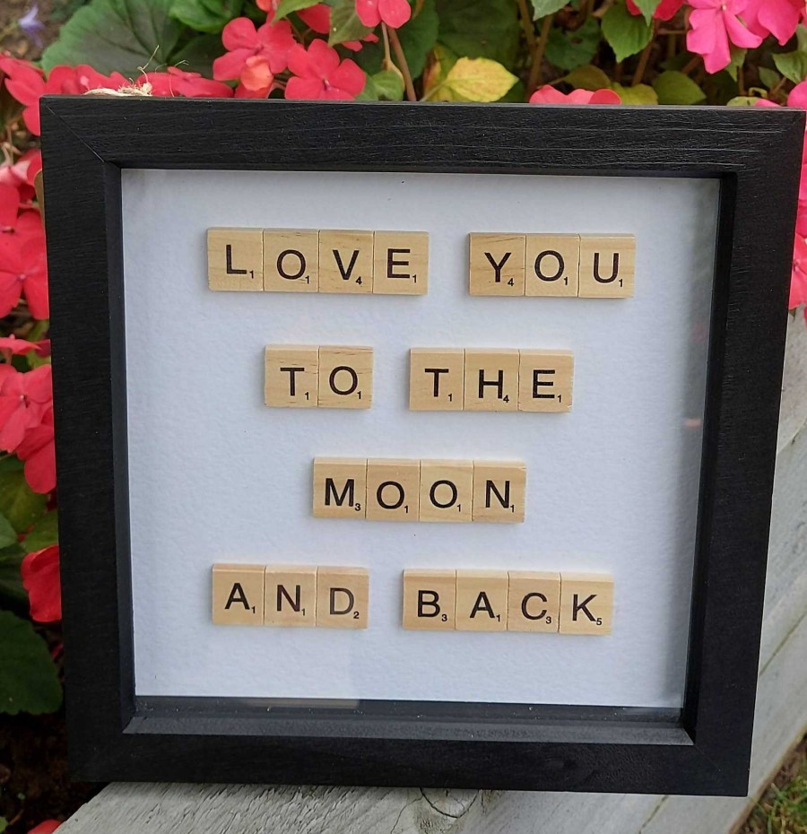 Gifts My Word Art Creations | Love You To The Moon Large Scrabble Artwork