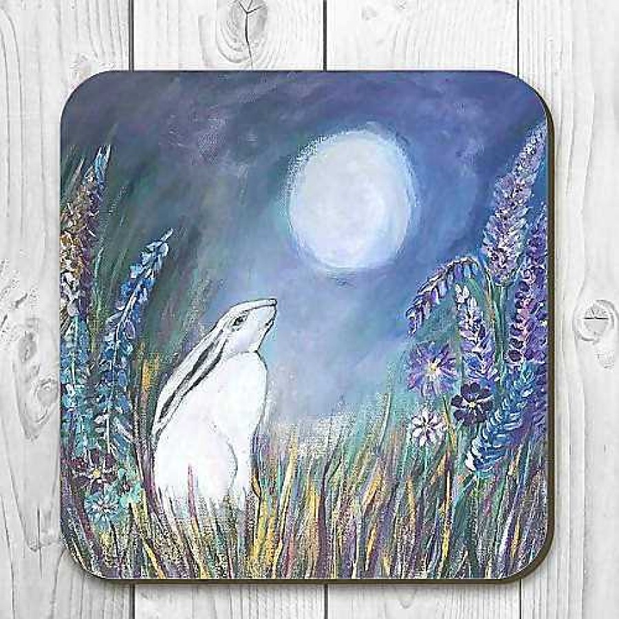 Gifts Emma Bateman Art | Moongazing Hare - Coaster