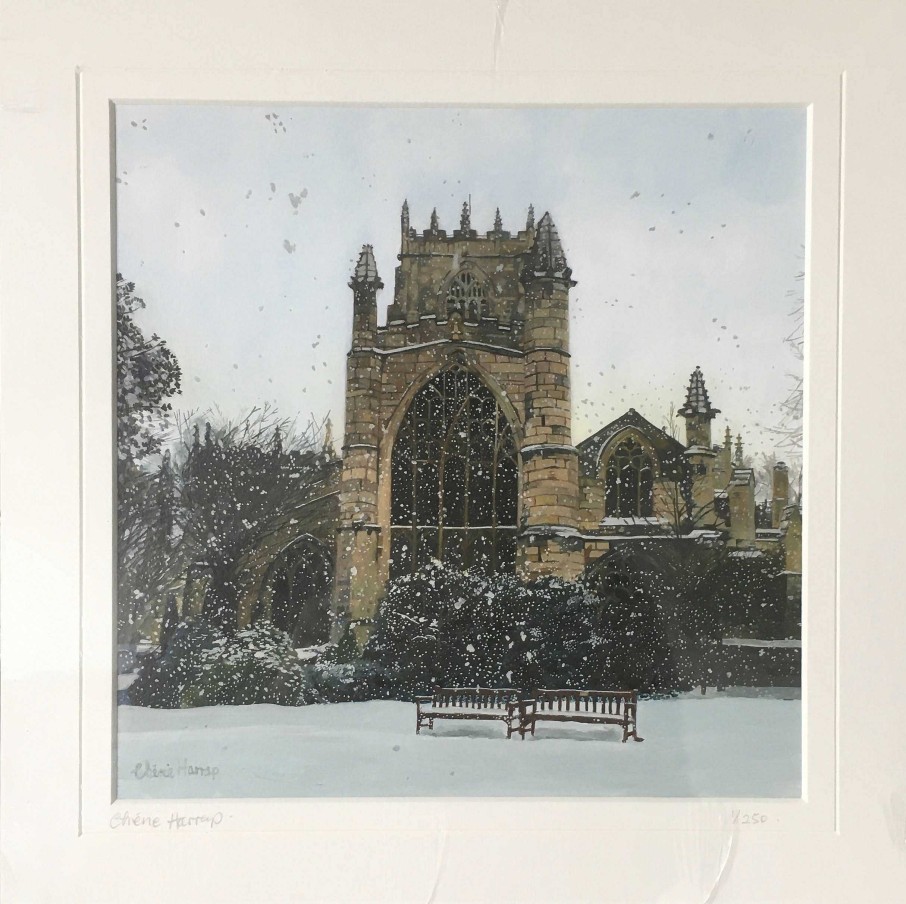 Gifts Cherie Harrap | St Mary'S In The Snow'. St Mary'S Church Beverley. Giclee Print 9"X9"