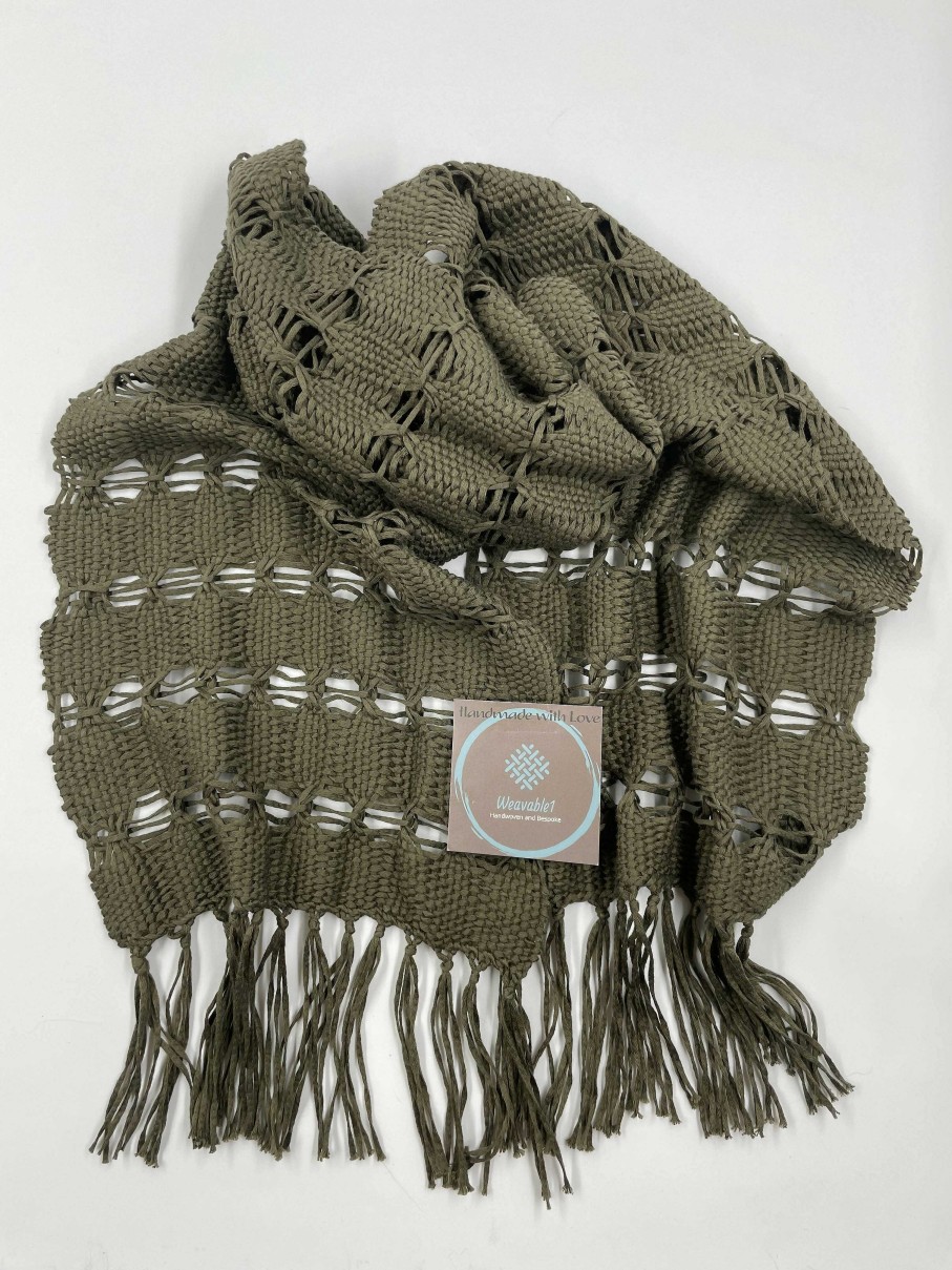 Accessories Weavable1 | Handwoven Khaki Bouqet Scarf