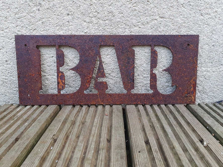 Gifts Westfield Oak Design | Rusty Metal Bar Sign