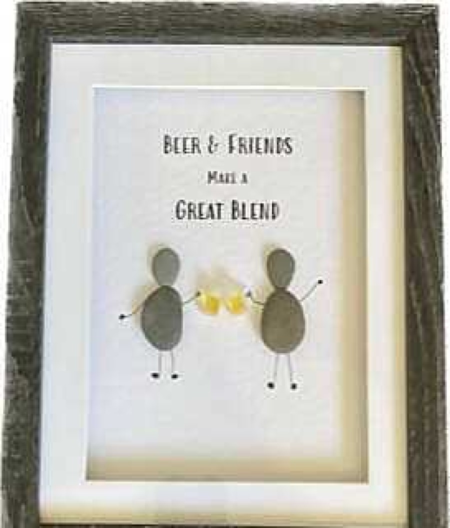 Gifts Pebble Art Design | Beer Friends - Medium Light Frame