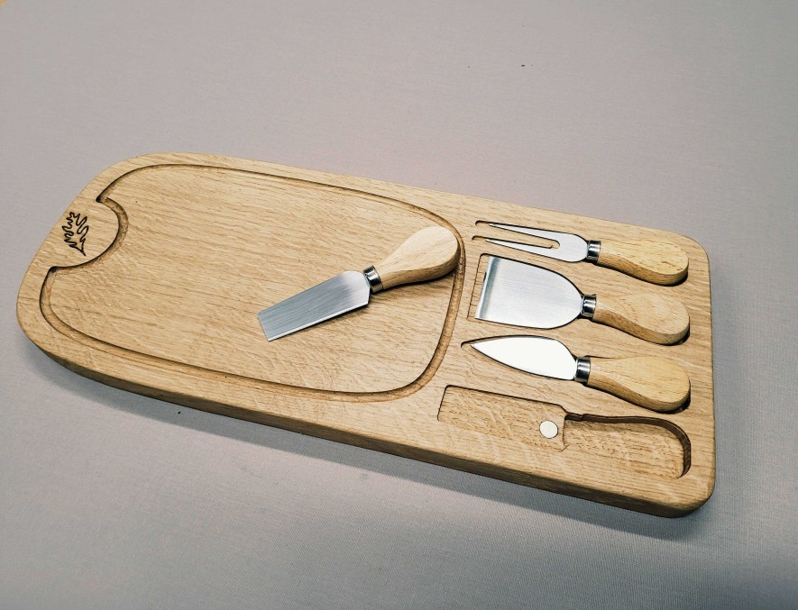 Gifts Westfield Oak Design | Cheese Board With 4 Knives - 1032