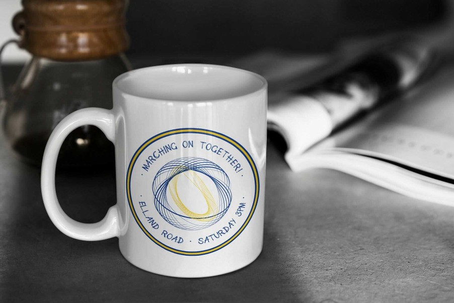 Gifts Originallyt Designs | Leeds United - Inspired Psychedelic Wool Circle Design Mug