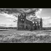 Gifts Sally Meyer Photography | Whitby Abbey Black And White Mounted Print (12"X8" To Fit A 16"X12" Frame)