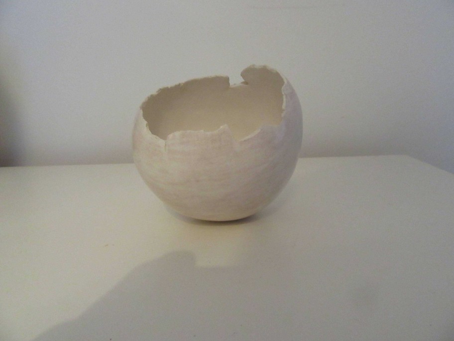 Ceramics & Pottery Down to Earth Ceramics | White Burnished Egg Form