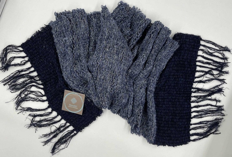 Accessories Weavable1 | Handwoven Blue Boucle Scarf